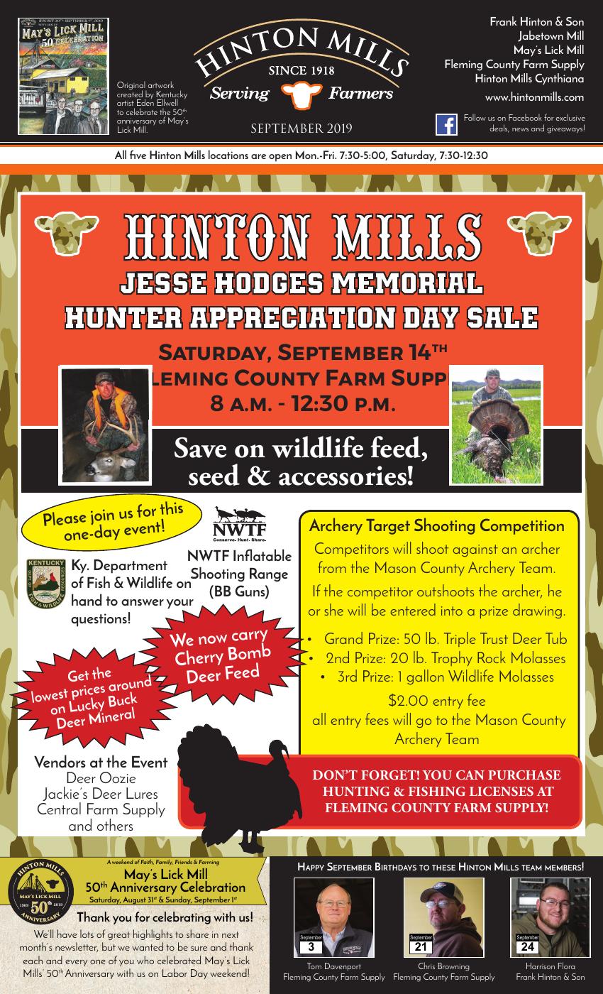 September 2019 Hinton Mills newsletter cover