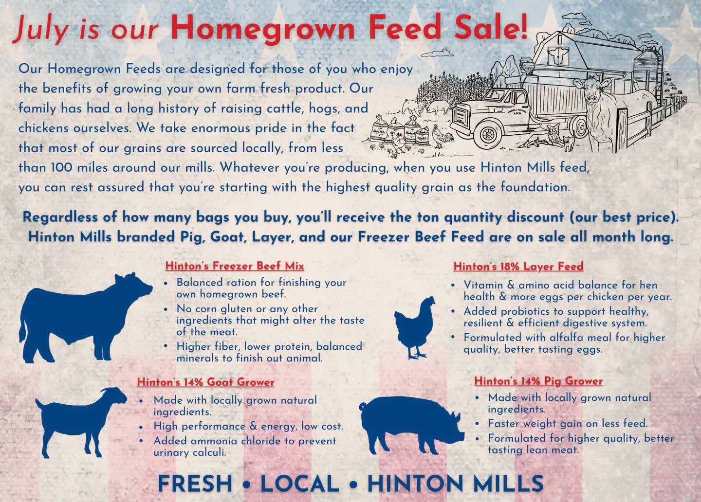 Homegrown Feed Sale — all month long