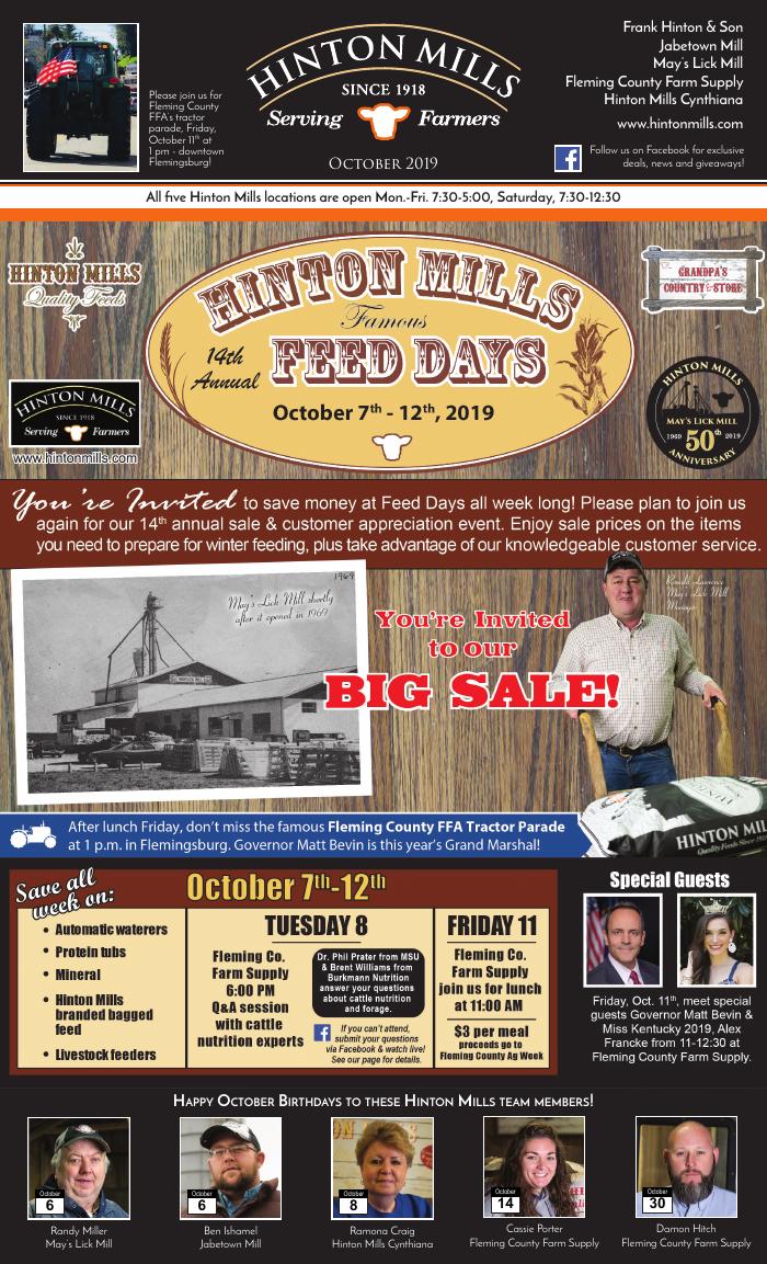 October 2019 Hinton Mills newsletter cover
