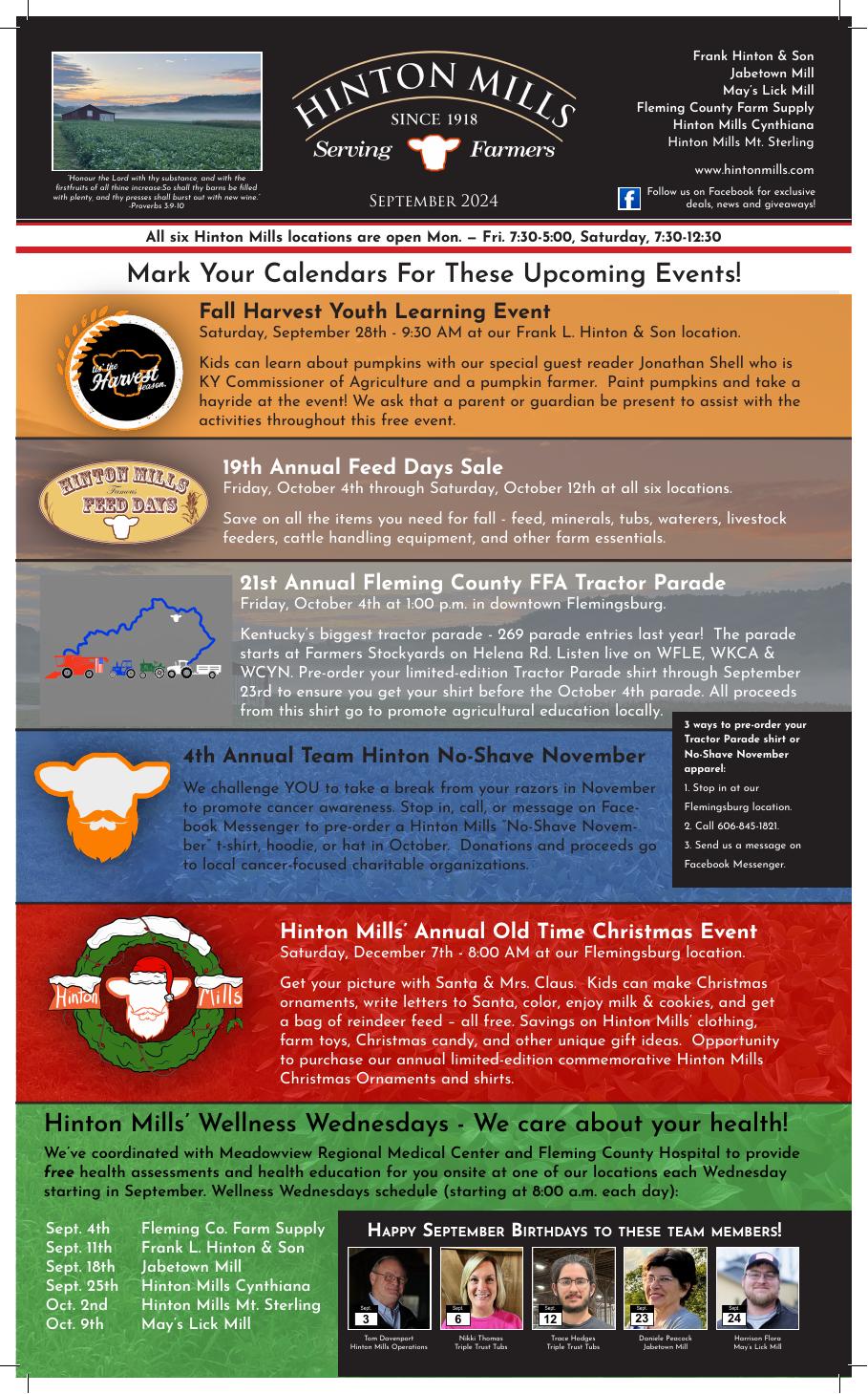 September 2024 Hinton Mills newsletter cover