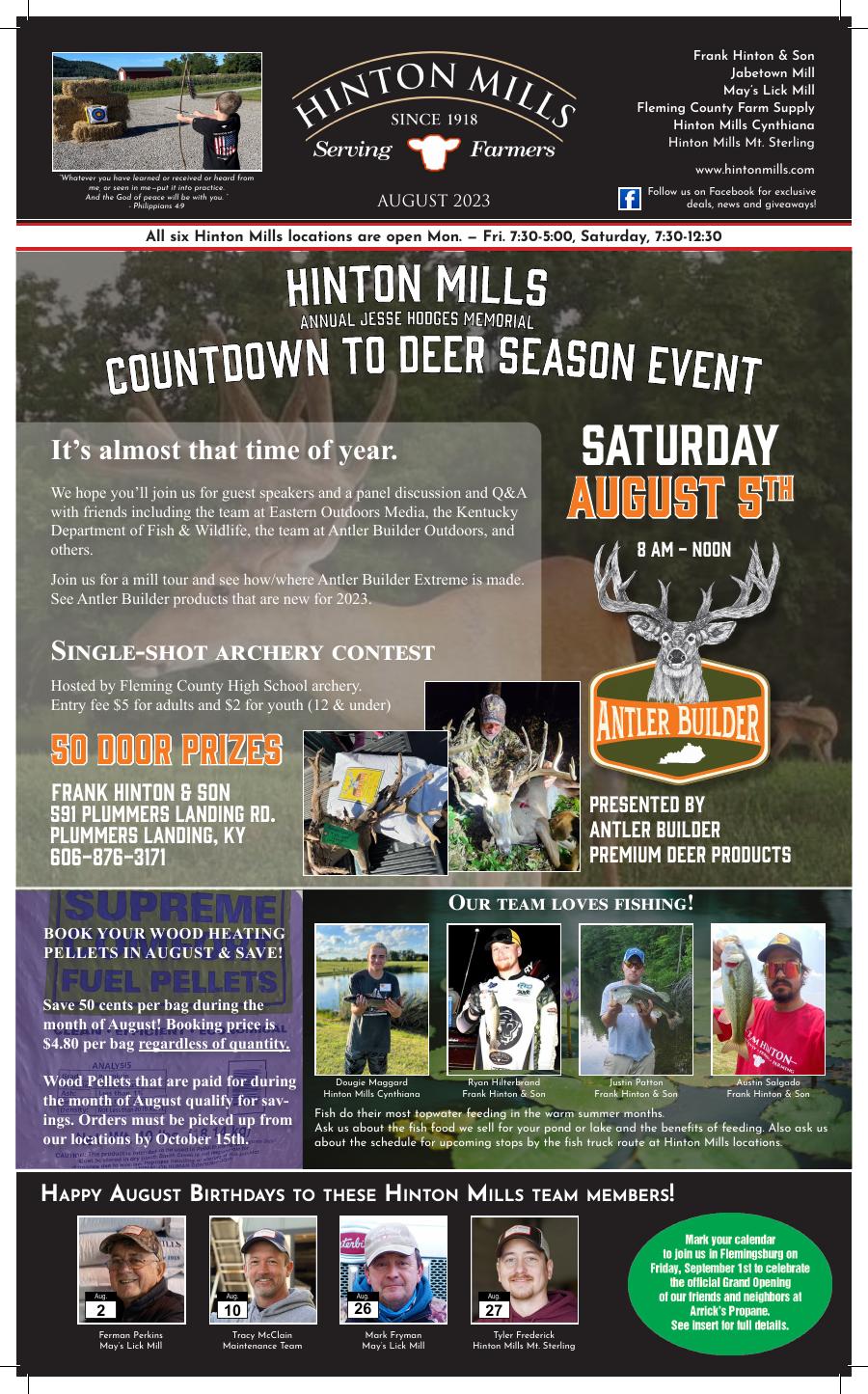 August 2023 Hinton Mills newsletter cover