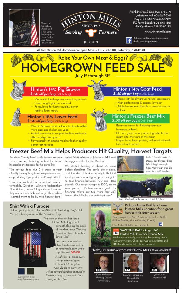 July 2021 Hinton Mills newsletter cover