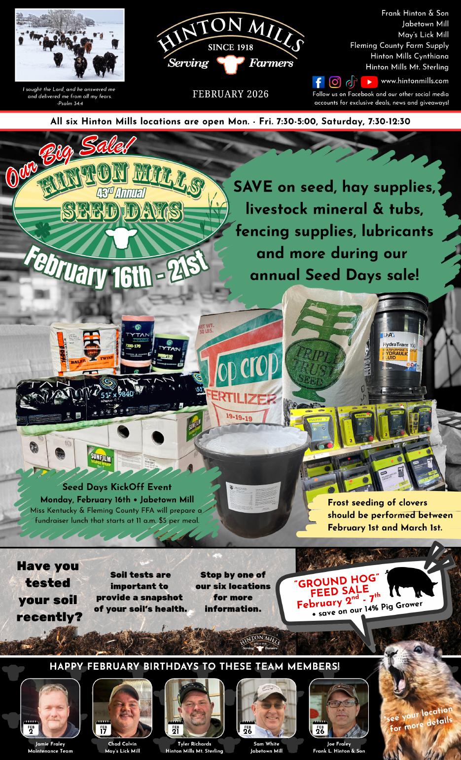 February 2026 Hinton Mills newsletter cover
