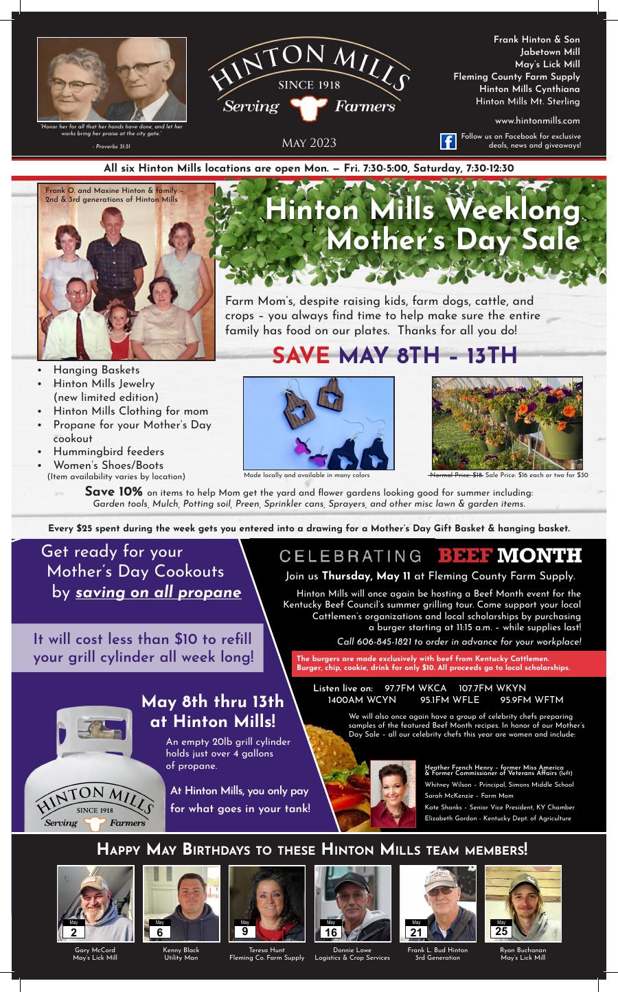 May 2023 Hinton Mills newsletter cover