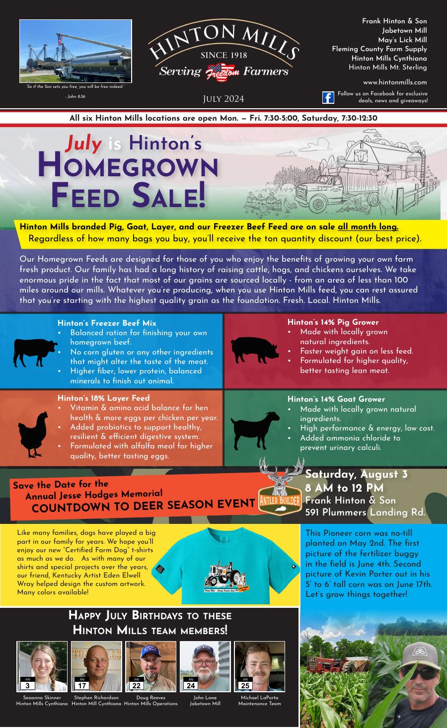 August 2024 Hinton Mills newsletter cover