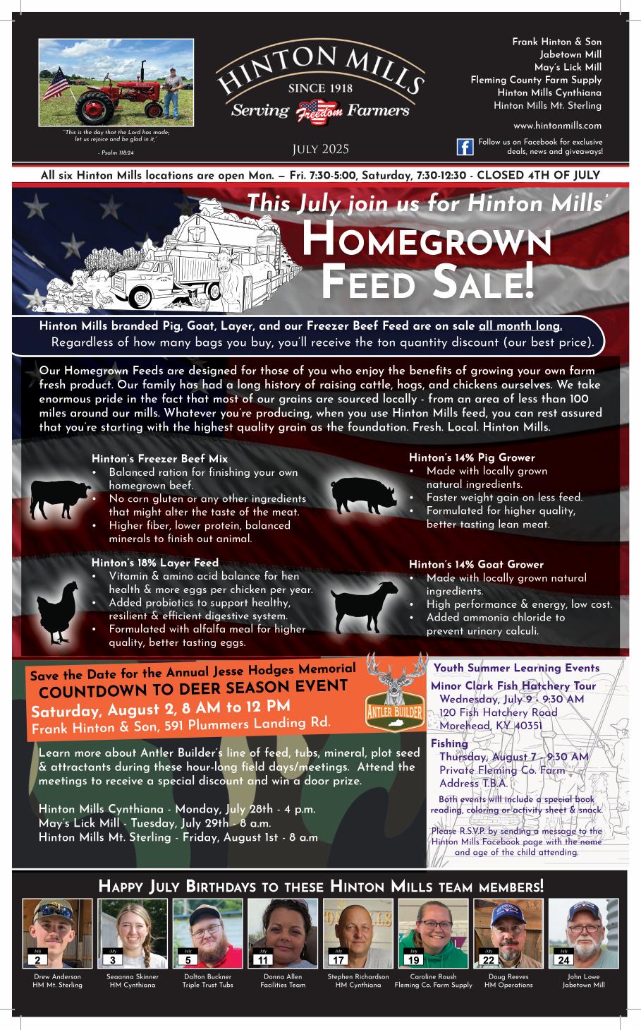 July 2025 Hinton Mills newsletter cover