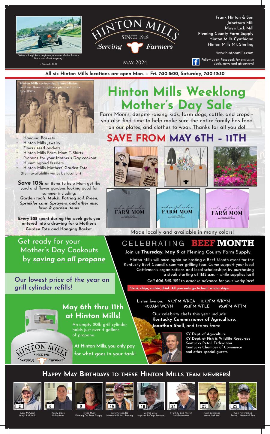 May 2024 Hinton Mills newsletter cover