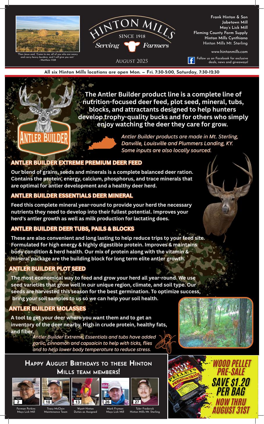 August 2025 Hinton Mills newsletter cover
