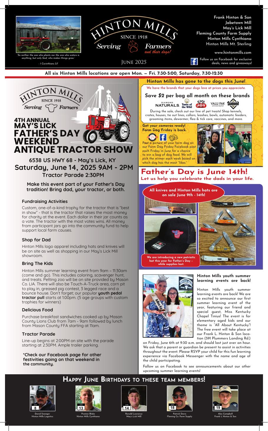 June 2025 Hinton Mills newsletter cover