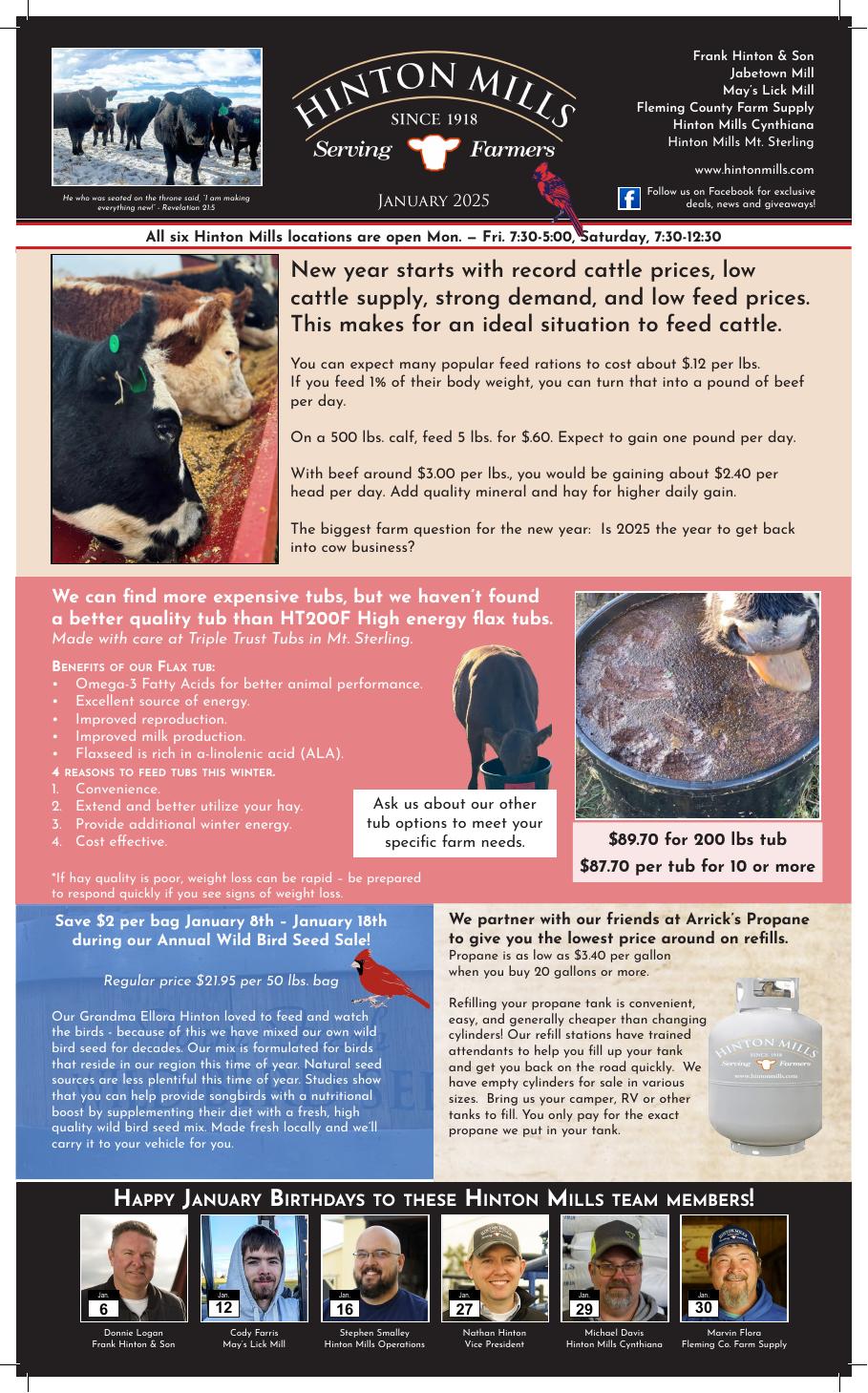 January 2025 Hinton Mills newsletter cover