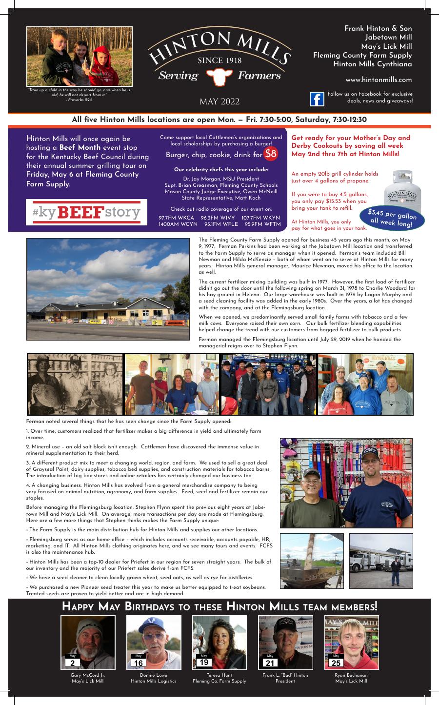 May 2022 Hinton Mills newsletter cover