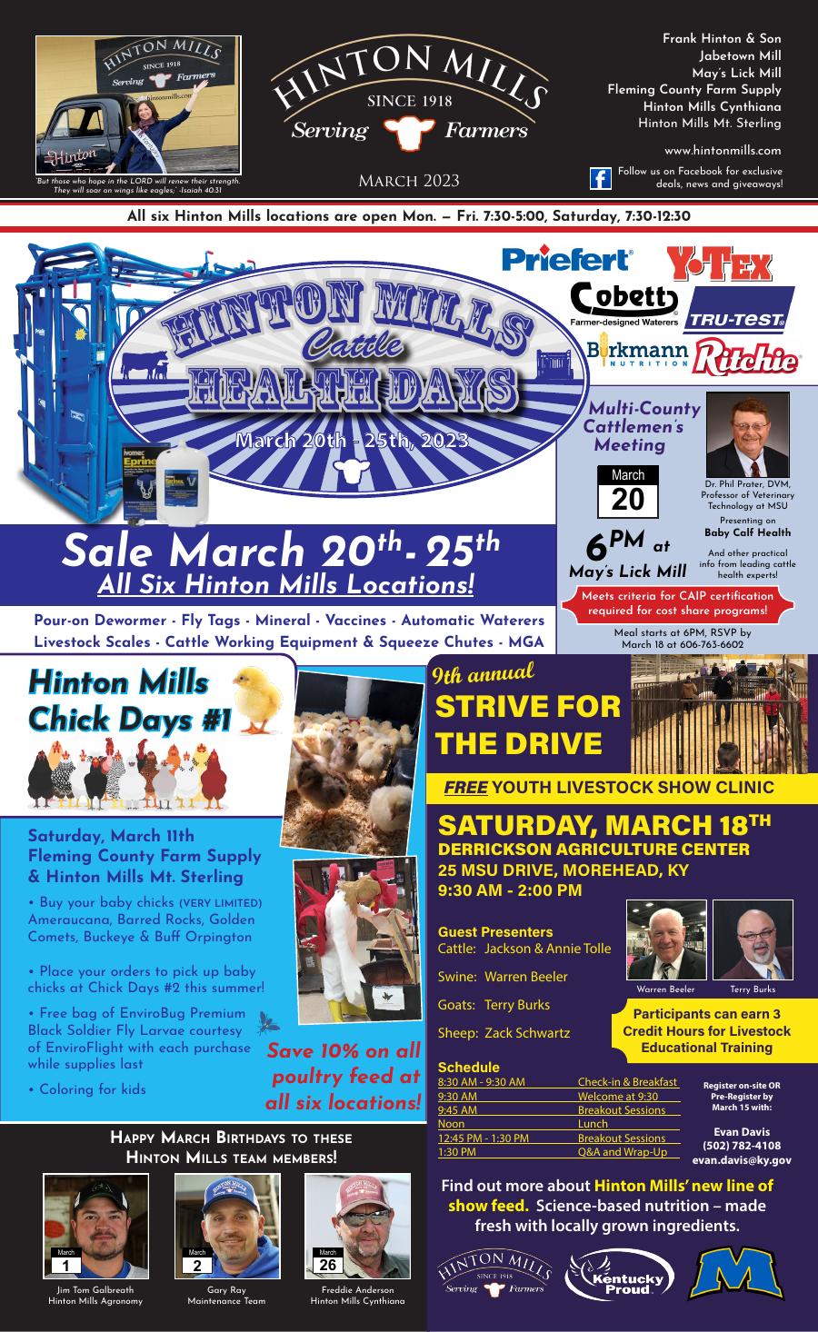 March 2023 Hinton Mills newsletter cover