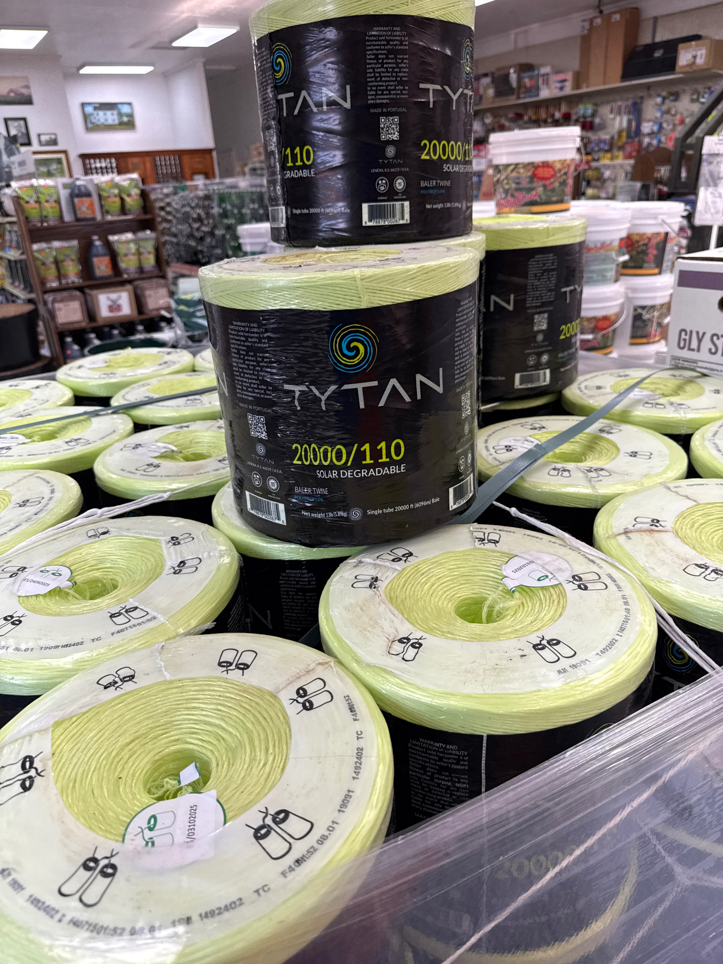 Tytan 20000/110 solar degradable round baler twine tubes in stock